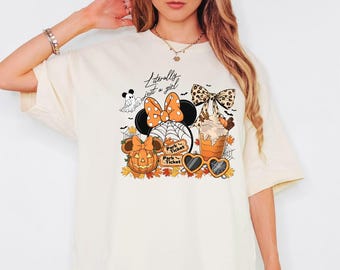 Disney Literally Just A Girl Halloween Shirt, Minnie Bow Coffee Tee, Disney Pumpkin Fall Tee, Disneyland Halloween Tee, Disney Girl's Trip