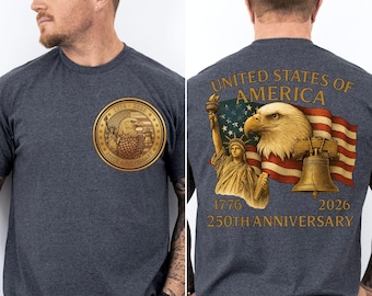 250周年記念シャツ、レトロなUSA 250シャツ、独立記念日シャツ、アメリカ国旗Tシャツ、独立記念日シャツ、愛国心あふれるギフト