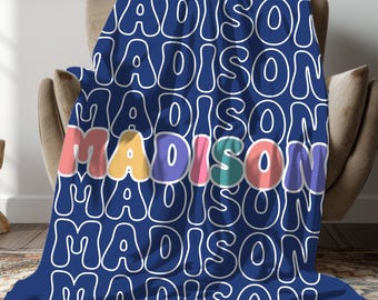 Personalized Name Blanket, Custom Plush Blanket, Kids Gift