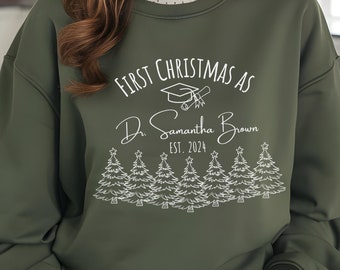 Personalized PhD Graduation Sweatshirt: Class of 2025 Doctoral Gift