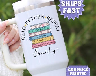 Personalized Book Lover Tumbler, Custom Stainless Steel Travel Mug