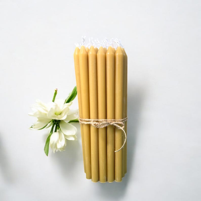 100% Beeswax Orthodox Candles – Set of 25 – 3 Sizes Available – Handcrafted from Pure Texas Beeswax