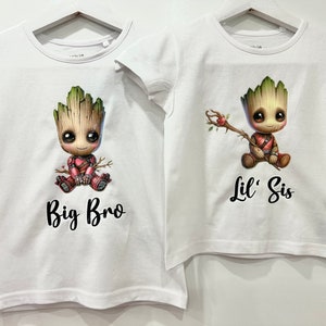 Geschwistershirts Tshirt Bruder Schwester Big Bro and Lil Sis Partnerlook Family Statement Shirts Bild 1