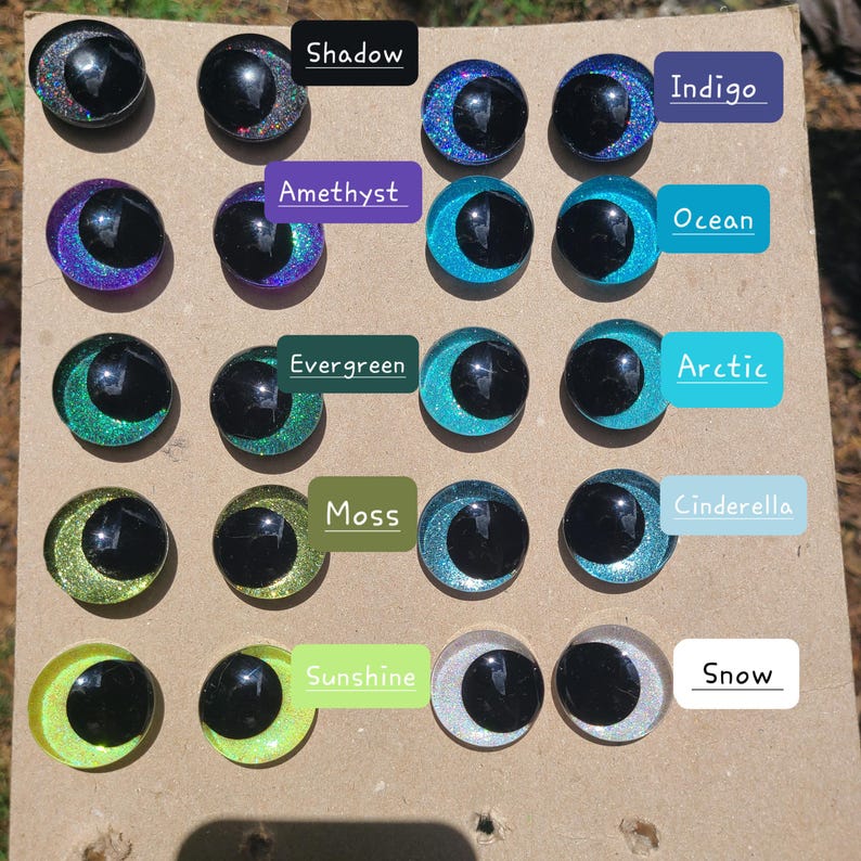 One pair 12mm, 14mm, 16mm, 18mm, 20mm, 25mm, 30mm, 35mm, 40mm Kawaii/Offset Safety Eyes image 2