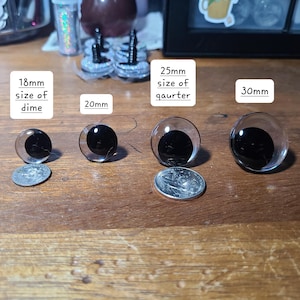 One pair 12mm, 14mm, 16mm, 18mm, 20mm, 25mm, 30mm, 35mm, 40mm Kawaii/Offset Safety Eyes image 8