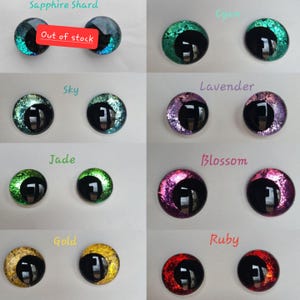 One pair 12mm, 14mm, 16mm, 18mm, 20mm, 25mm, 30mm, 35mm, 40mm Kawaii/Offset Safety Eyes image 3