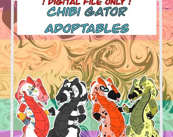 Fursona Adoptables // Chibi Gator Adopts // Furry Fandom Original Characters