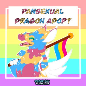 Fursona Adoptable // Full-body Pansexual Flag Dragon Adopt // Furry Fandom Original Characters