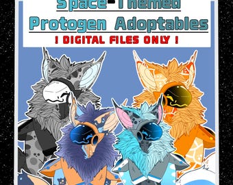 Fursona Adoptables // Full-body Space-Themed Protogen Adopts // Furry Fandom Original Characters
