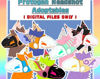 Fursona Adoptables // Protogen Headshot Adopts // Furry Fandom Original Characters