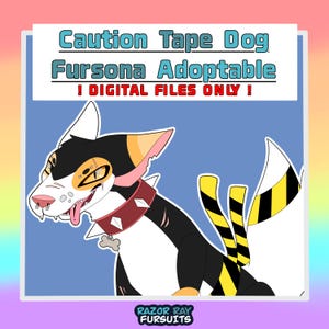 Adoptie van een fursona // Adoptie van een hond met waarschuwingstape over het hele lichaam // Originele personages uit de furry-fandom
