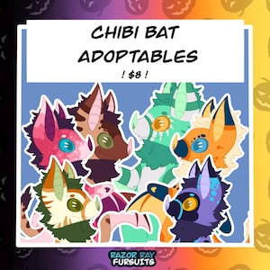 Personagens para Adotar: Fursonas // Morcegos Chibi para Adotar // Personagens Originais do Fandom Furry // 32 Morcegos Diferentes!