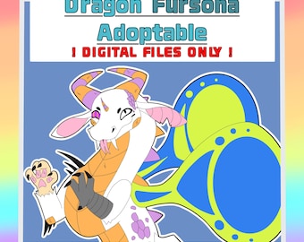 Fursona Adopterbar // Helkropps Mismatchad Drake Adopter // Pälskling Fandom Originalkaraktärer