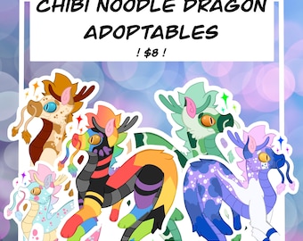 Fursona Adoptables // Chibi Noodle Dragon Adopts // Furry Fandom Original Characters