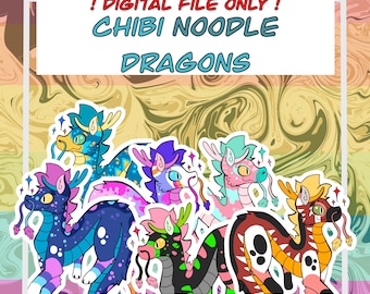 Fursona Adoptables // Chibi Noodle Dragon Adopts // Furry Fandom Original Characters // Digital File / PDF