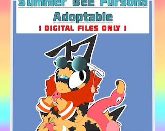 Fursona Adopterbar // Helkropps Sommarbi Adoptera // Pälskling Fandom Originalkaraktärer