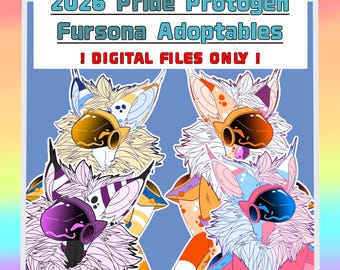 Fursona Adoptables // Helkroppsfigurer 2026 Pride Protogen Adopts // Furry Fandom Originalkaraktärer