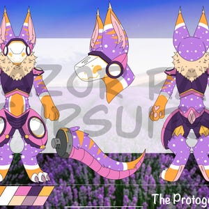 Adopciones de Fursonas // Hoja de referencia de Protogen de cuerpo completo para adopción // Personajes originales del fandom furry