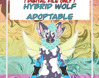 Fursona Adoptables // Full-body Hybrid Wolf Adopt // Furry Fandom Original Characters