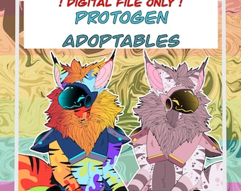 Fursona Adoptables // Full-body Protogen Adopts // Furry Fandom Original Characters