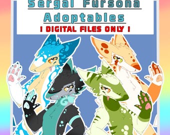 Fursona Adoptables // Full-body Sergal Adopts // Furry Fandom Original Characters