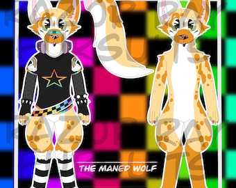 Fursona Adoptables // Full-body Scenecore Wolf Adopt // Furry Fandom Original Characters