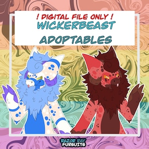 Fursona Adoptables // Full-body Wickerbeast Adopts // Furry Fandom Original Characters
