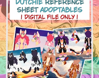 Fursona Adoptables // Full-body Dutch Angel Dragon Reference Sheet Adopts // Furry Fandom Original Characters