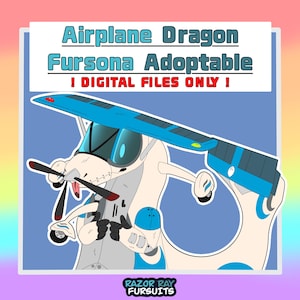 Fursona Adoptable // Full-body Airplane Dragon Adopt // Furry Fandom Original Characters