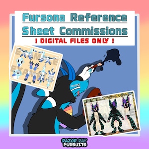 Fursona Reference Sheet Commissions // Furry Fandom Original Characters