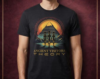 Ancient Visitors Theory Shirt | Alien Pyramid Egypt T-Shirt | UFO Conspiracy Tee | Sci Fi Alien Shirt | Mystery History Gift Idea