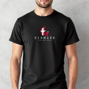 Camiseta minimalista de Dinamarca | Camiseta con la bandera de Dinamarca | Camisa de viaje escandinava | Camisa estilo nórdico sencilla | Estilo de vida Hygge