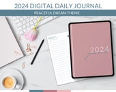 Peaceful Dream 2024 Digital and Printable Journal, Dated Journal, Linked Journal, GoodNotesJournal, NotabilityJournal, PDF Journal, 8x11