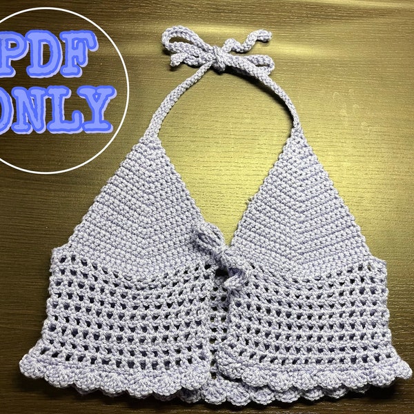 Tie-Front Triangle Crochet top Pattern