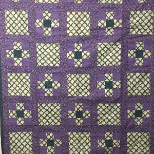 Lila Gitter Quilt - 100% Baumwolle