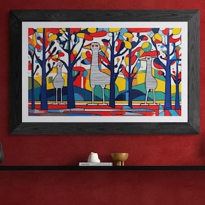 Bird, bird design poster, surreal birds, bird poster, wall art, bird illustration, bird picture, wall art, funny bird
