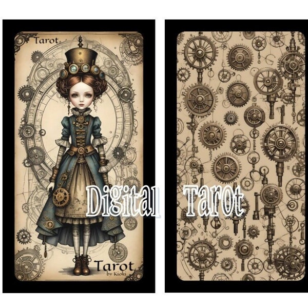 Tarotkarten Set Design, Haupt-Arkana, Steampunk Tarot Stil, zum Donwload