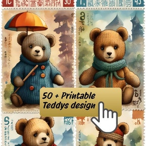 Teddy bears, teddy bears for download, teddy bear illustrations, vintage teddy bears