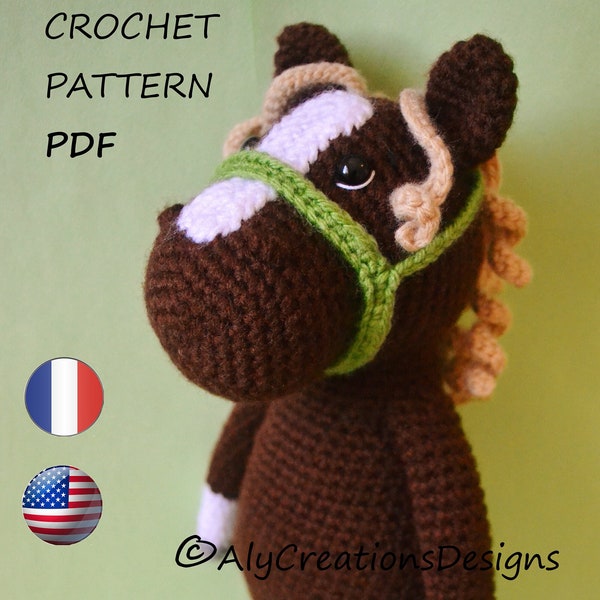 PATRON de cheval au crochet tutoriel pdf amigurumi - Billy le cheval (english/french)