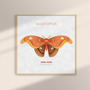 Astrology Zodiac Moth Art Print for Sagittarius