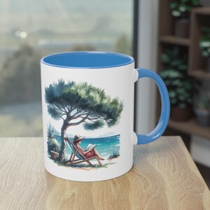 Vacation Mug. Beach and Reading Mug - Mug for a reader on vacation.