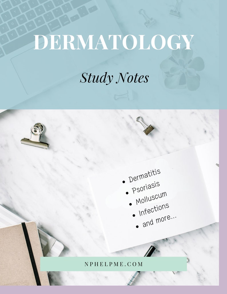 Dermatology Study Notes Etsy