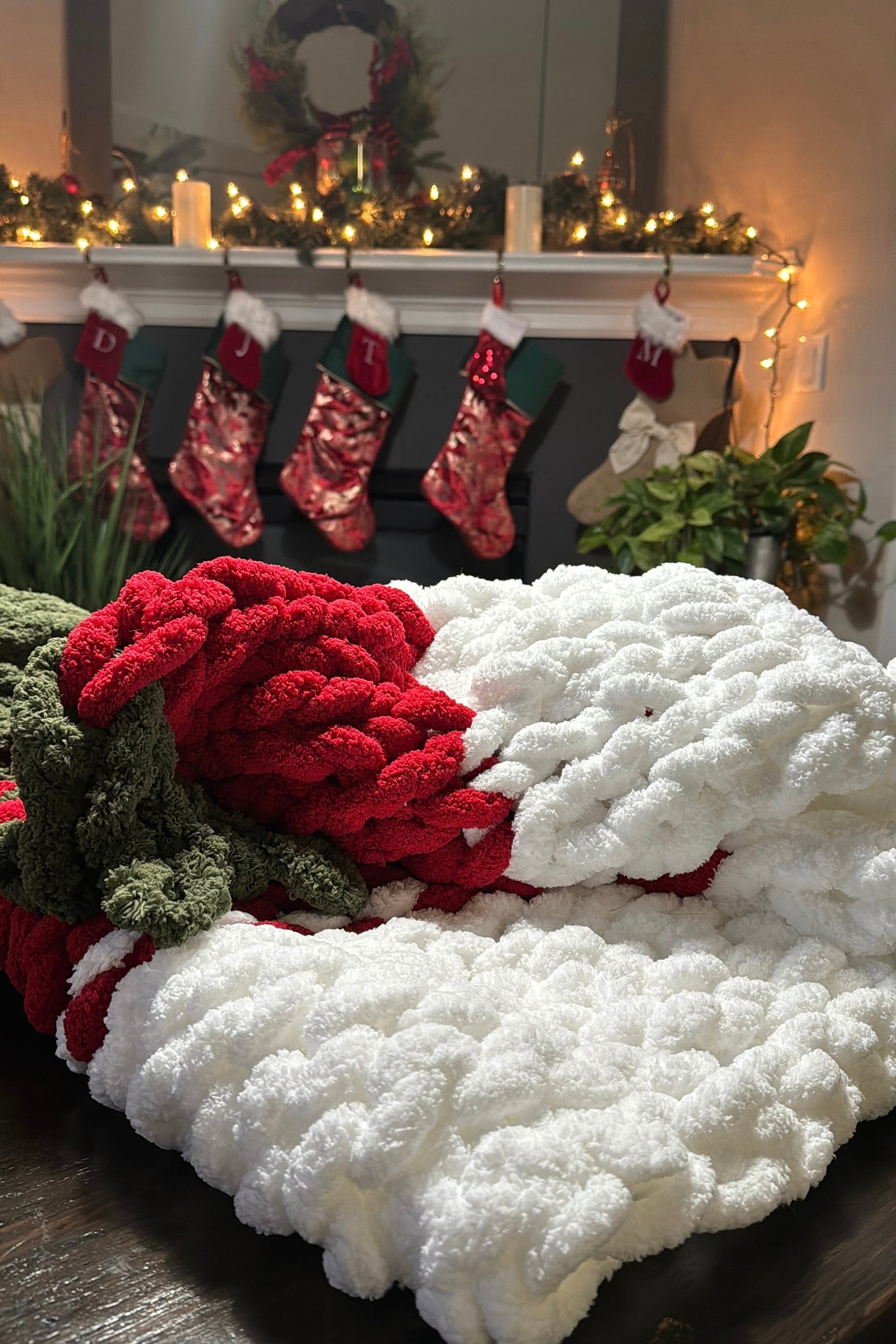 Handmade blanket hand loomed fabric Christmas gift Loom Knit ePattern: Christmas Joy Afghan/ Blanket – CinDWood  main image 3