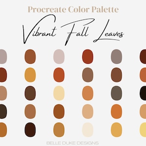 Vibrant Earthy Fall Theme Procreate Color Palette | earthy fall color swatches| iPad lettering Illustration | Procreate tool | digital art