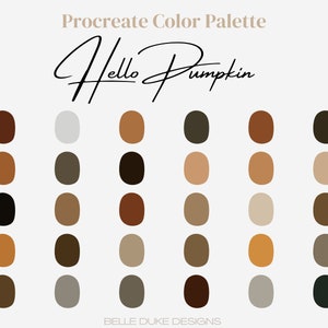 Neutral Earth Tone Fall Theme Procreate Color Palette | Muted color swatches| iPad lettering Illustration | Procreate tool | digital art
