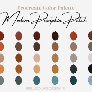 Boho Earth Tone Fall Theme Procreate Color Palette | earthy fall color swatches| iPad lettering Illustration | Procreate tool | digital art