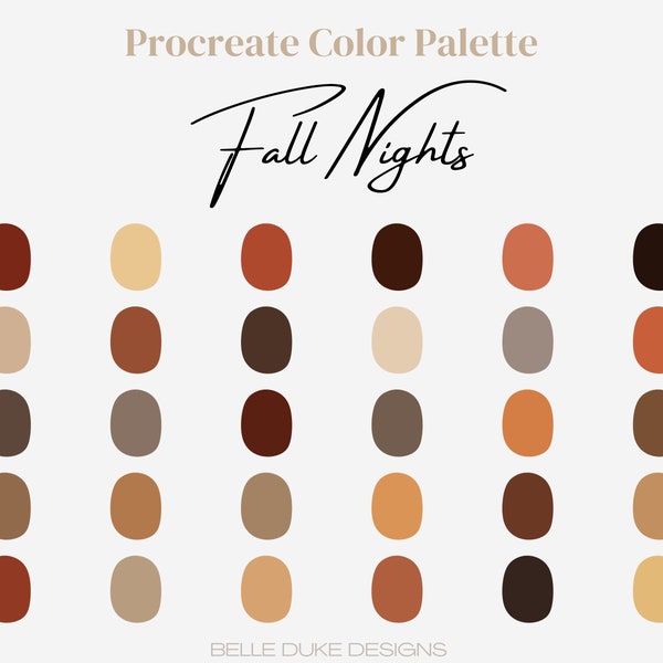 Terracotta Boho Fall Theme Procreate Color Palette | earthy clay color swatches| iPad lettering Illustration | Procreate tool | digital art