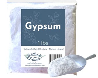 Gypse - Poudre minérale naturelle de sulfate de calcium dihydraté - Engrais pour amendement du sol de jardin - Sulfate de calcium après-shampoing