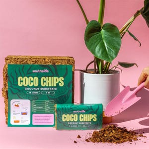 Coco Chip - Compressed Chunky Coconut Substrate for Potting Soil Aeration - Organic and Eco-Friendly