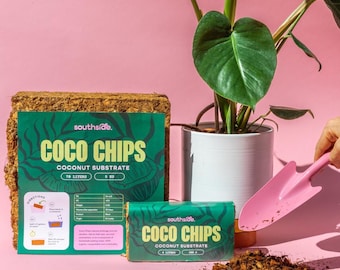 Coco Chip - Compressed Chunky Coconut Substrate for Potting Soil Aeration - Organic and Eco-Friendly